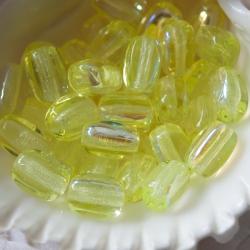 Czech Glass Beads 6x3 mm Lemon Yellow AB 30 pcs