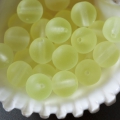 Czech Glass Round Beads 6 mm Lemon Yellow Mat 20 pcs