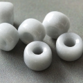 Pressed Roller Beads 9x5 mm Gray Large Hole 10 pcs