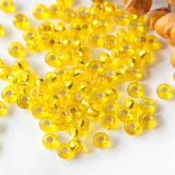 10/0 Czech Glass Seed Beads Preciosa (20g) Yellow/Gold lined