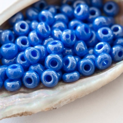 8/0 Czech Glass Seed Beads Preciosa (20g) Luster Cornflower Blue