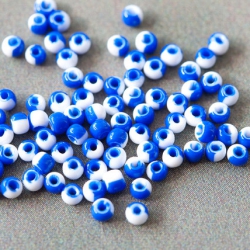 10/0 Czech Glass Seed Beads Preciosa 20g White-Blue