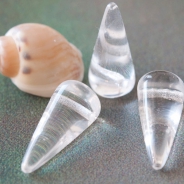 Czech Glass Spike Beads 6x14 mm Crystal 10 pcs