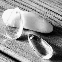 Czech Glass Drops Pendants 21x11 mm Transparent Crystal 4 pcs