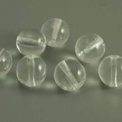 Pressed Round Beads 11 mm Transparent Clear 6 pcs