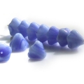 Czech glass beads Bells 10x9 mm blue-white 10 pcs