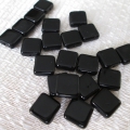Czech Glass Square Beads 9mm Black 20 pcs